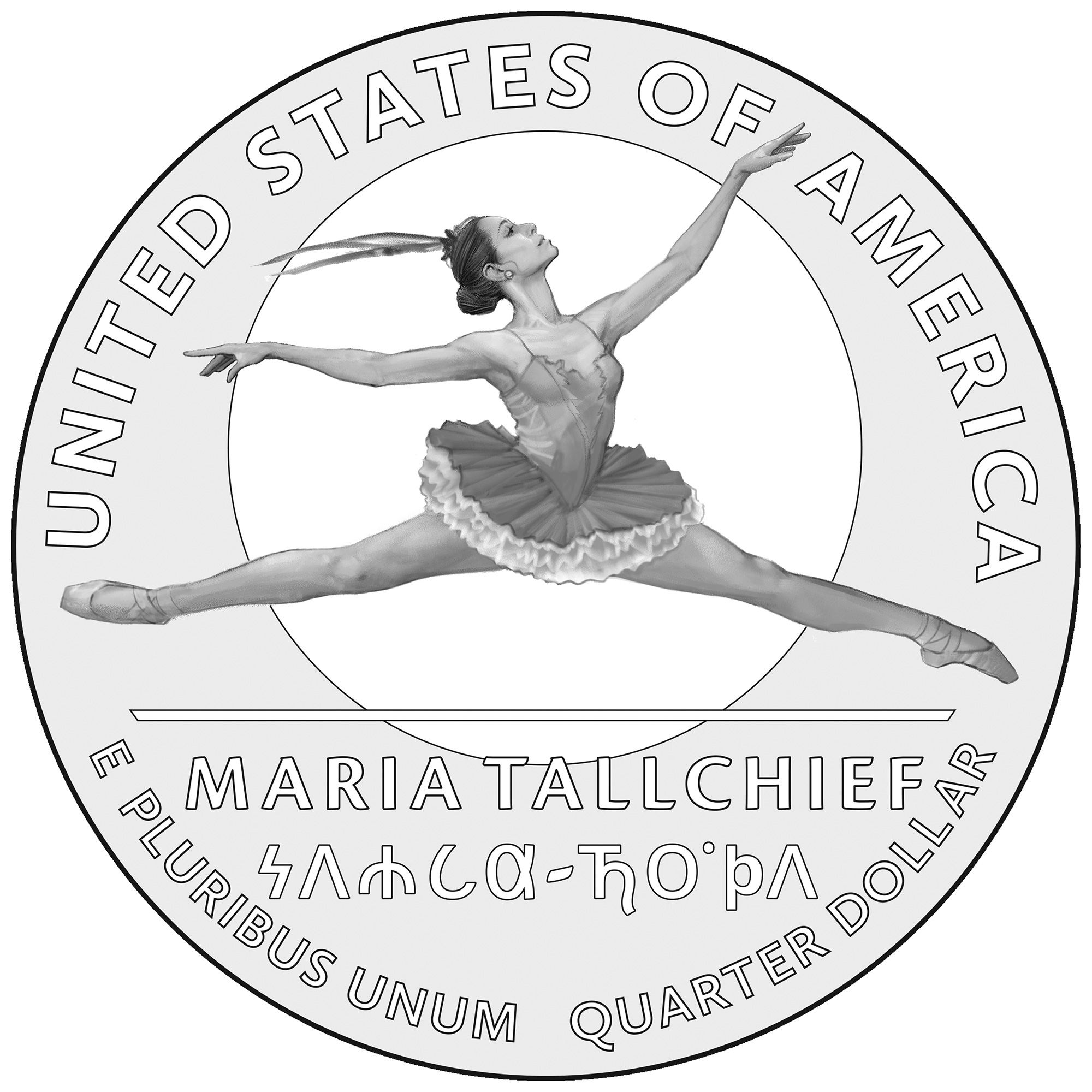 2023 American Women Quarters Coin Maria Tallchief Line Art Reverse