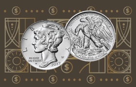 2022 American Eagle Palladium Coin obverse and reverse