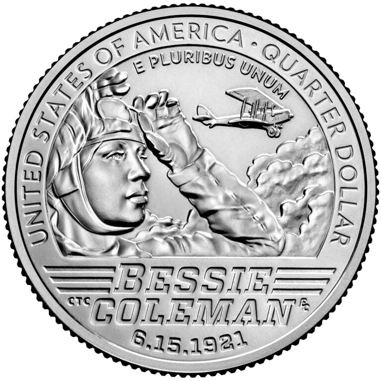 2023 American Women Quarters Coin Bessie Coleman Uncirculated Reverse