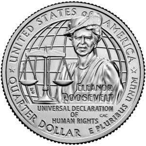2023 American Women Quarters Coin Eleanor Roosevelt Uncirculated Reverse