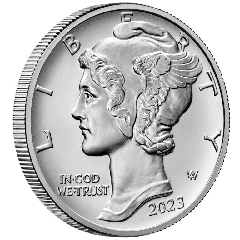 2023 American Eagle Palladium One Ounce Bullion Coin Obverse Angle