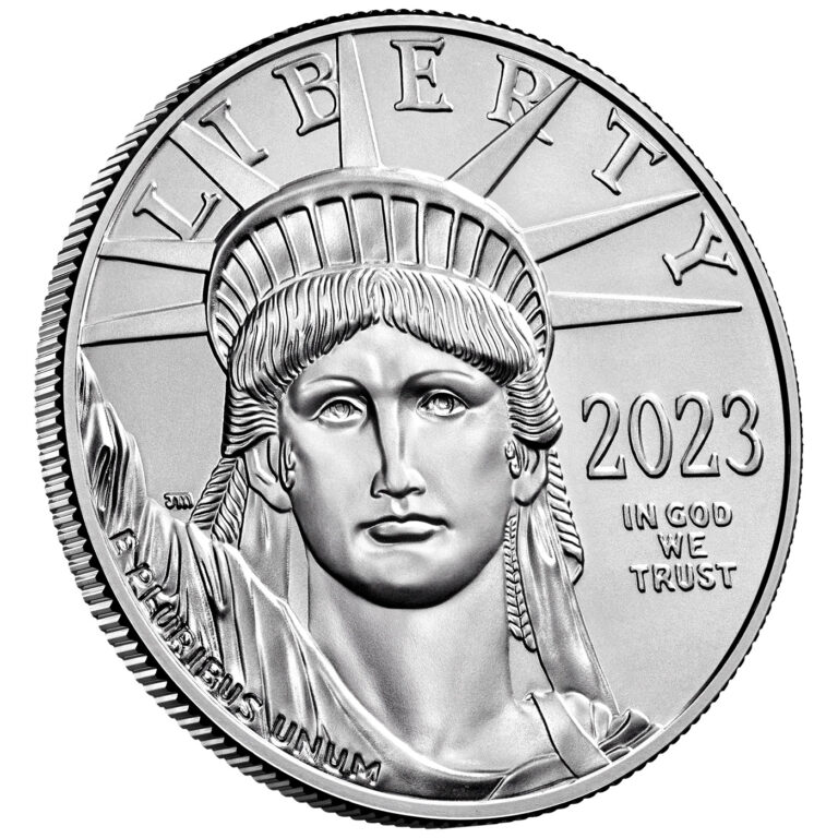 2023 American Eagle Platinum One Ounce Bullion Coin Obverse Angle