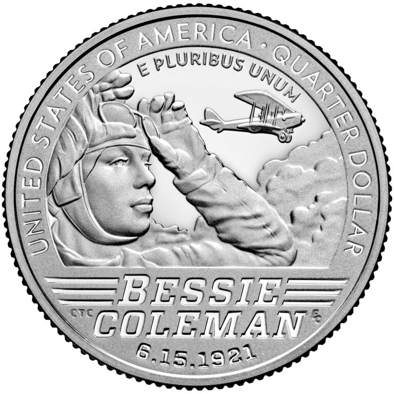 2023 American Women Quarters Coin Bessie Coleman Proof Reverse