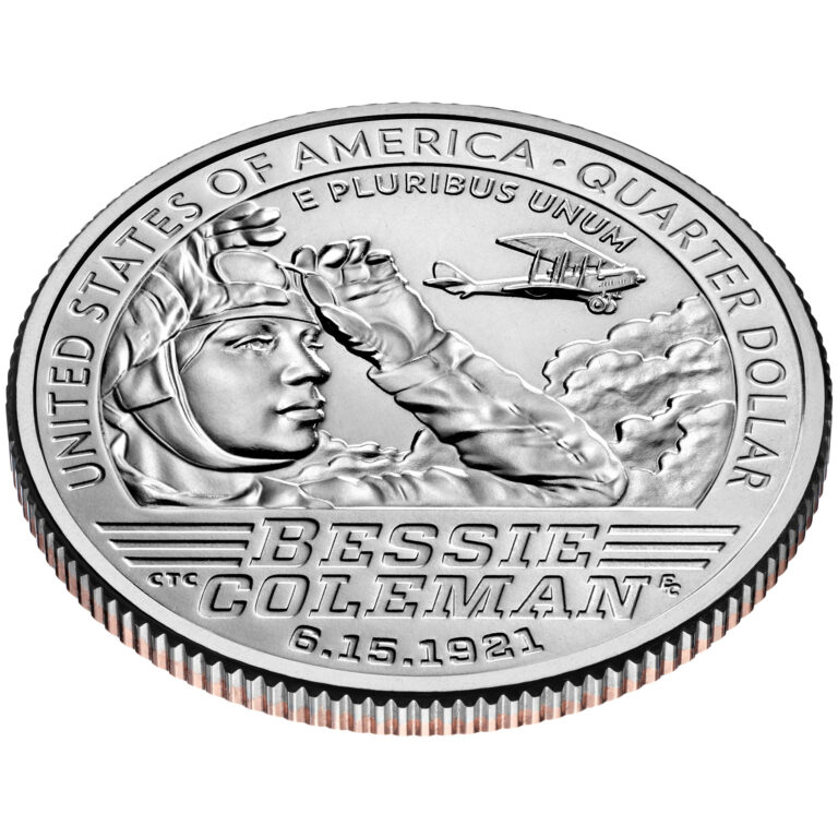 2023 American Women Quarters Coin Bessie Coleman Uncirculated Reverse Angle