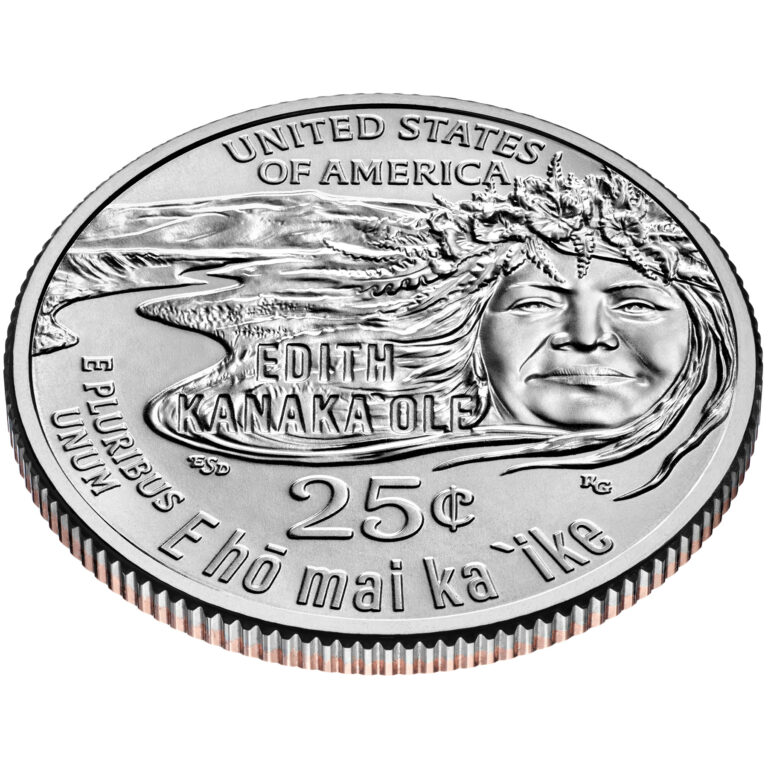 2023 American Women Quarters Coin Edith Kanakaʻole Uncirculated Reverse Angle