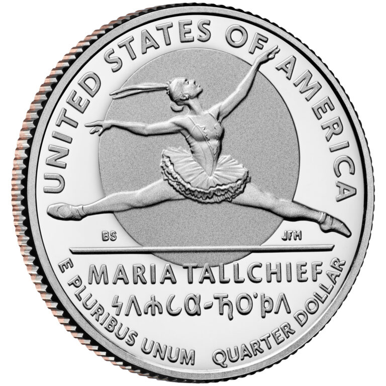 2023 American Women Quarters Coin Maria Tallchief Proof Reverse Angle
