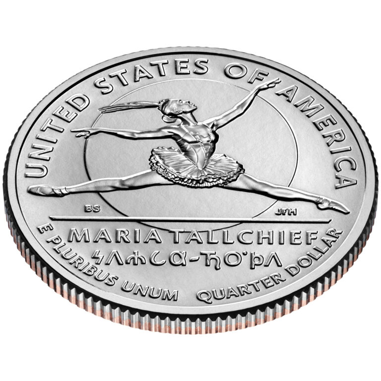 2023 American Women Quarters Coin Maria Tallchief Uncirculated Reverse Angle