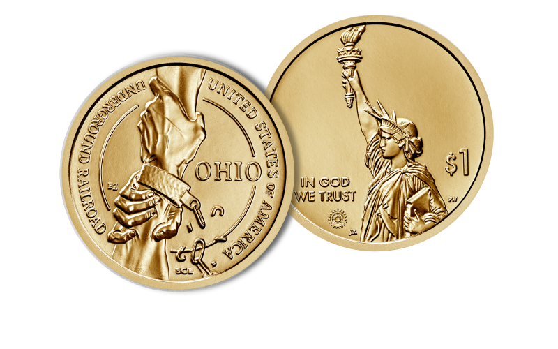 American Innovation $1 Coin Ohio reverse and obverse