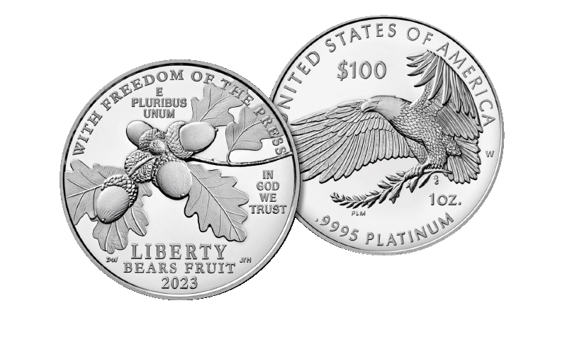 2023 American Eagle Platinum Proof Coin obverse and reverse