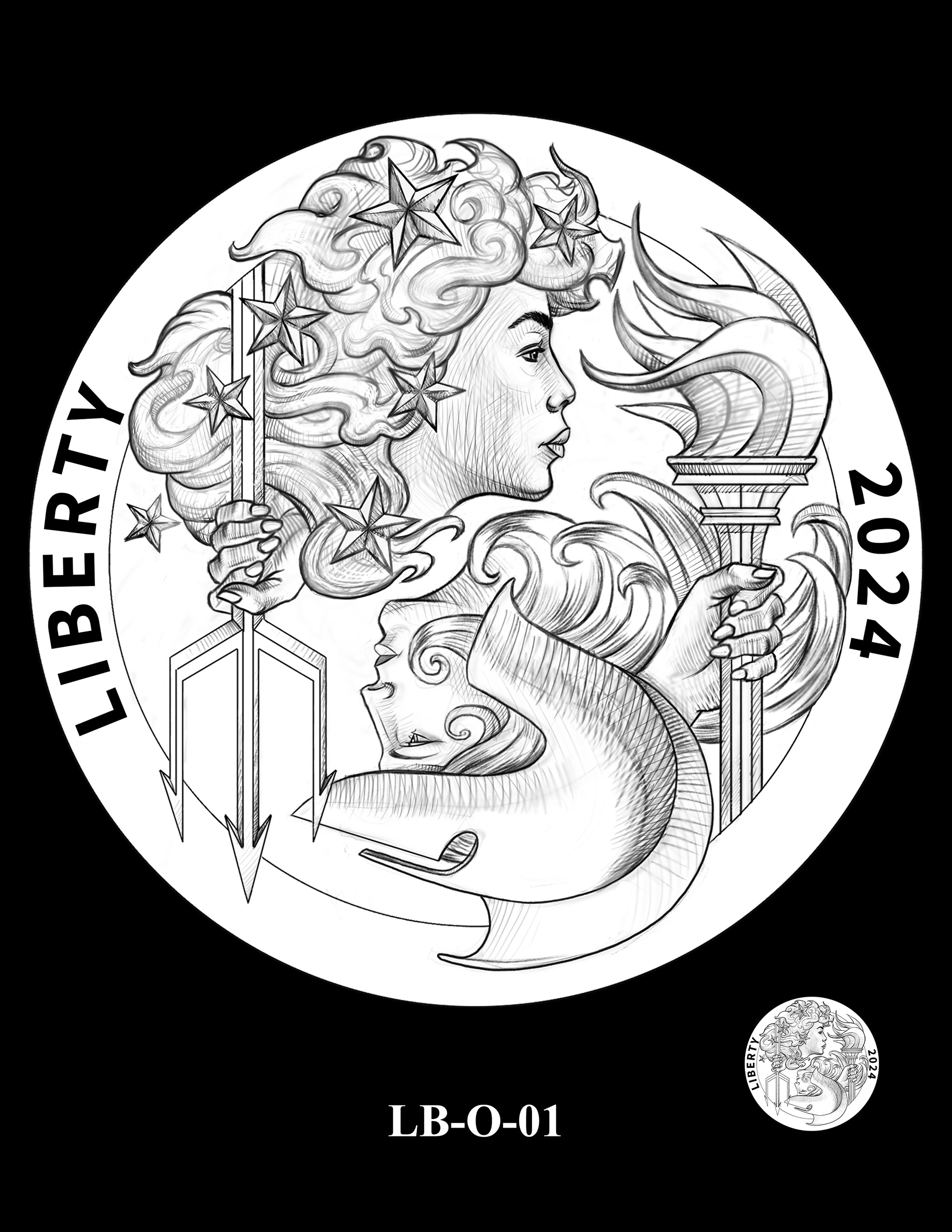 LB-O-01 -- 2024 Liberty and Britannia 24k Gold Coin and Silver Medal