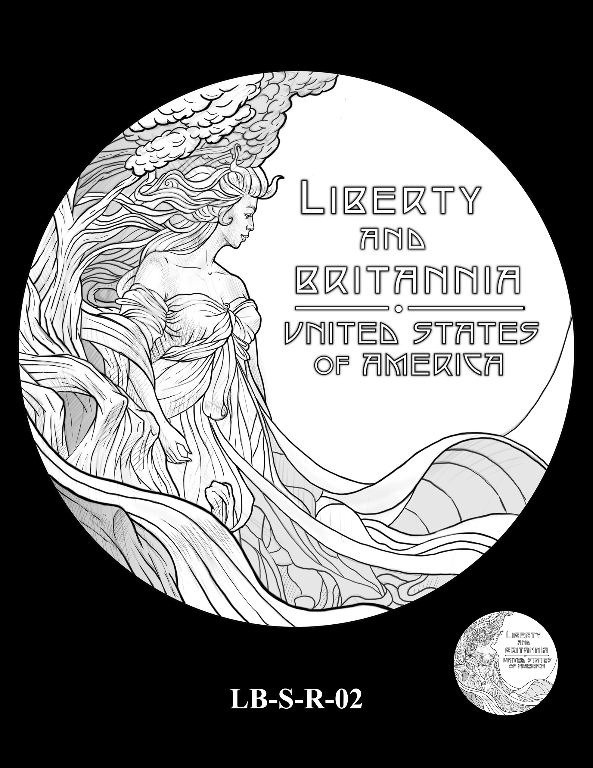LB-S-R-02 -- 2024 Liberty and Britannia 24k Gold Coin and Silver Medal