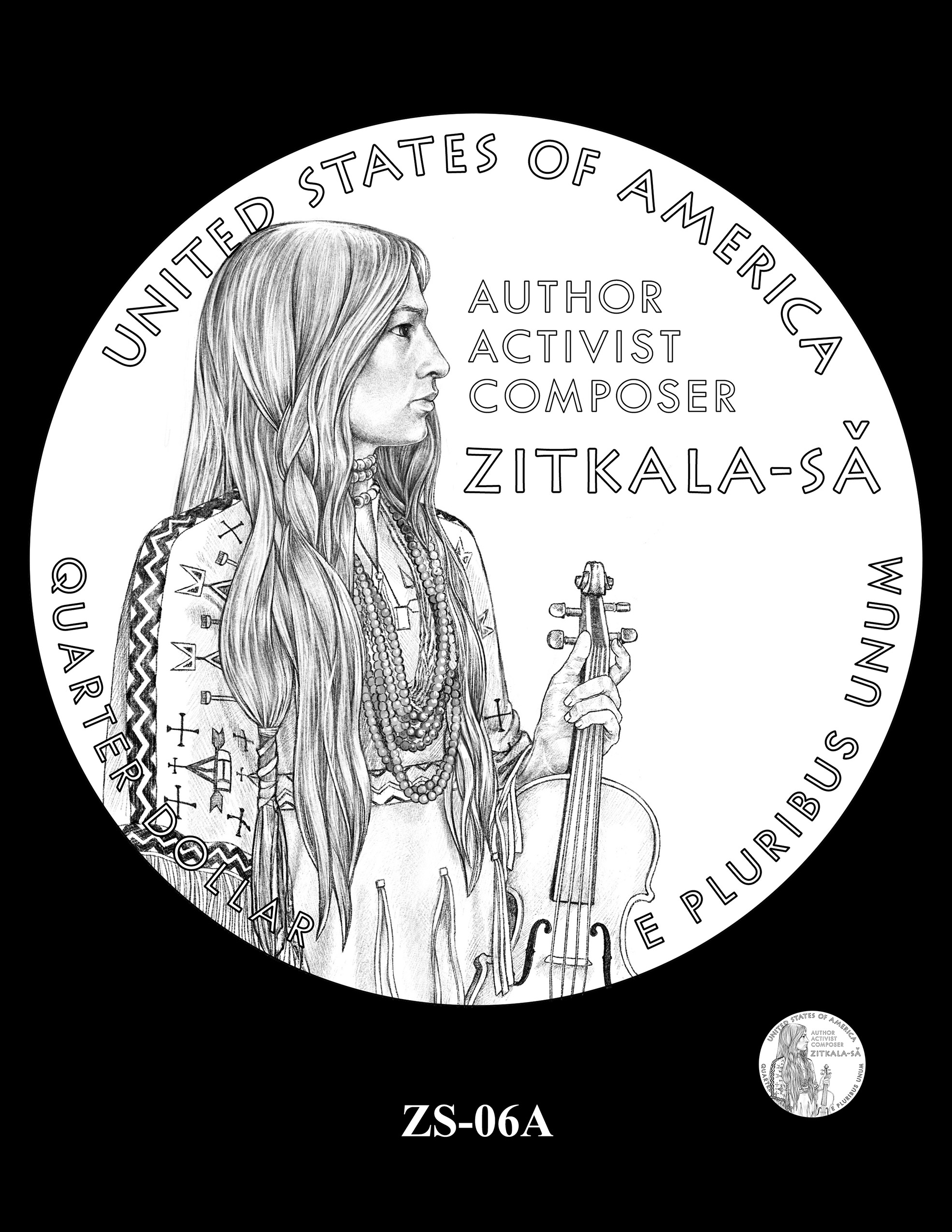 ZS-06A -- 2024 American Women Quarters - Zitkala-Ša