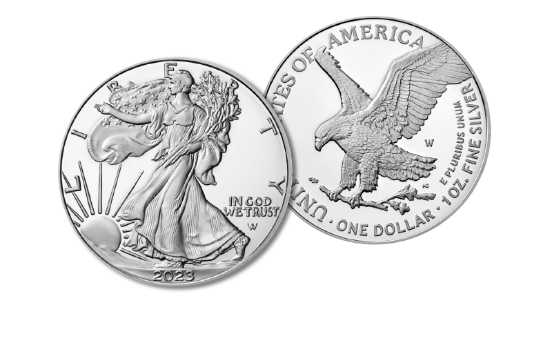 2023 American Eagle Silver Proof Coin obverse and reverse
