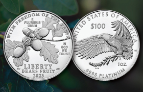 2023 American Eagle Platinum Proof obverse and reverse