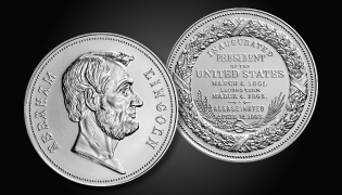 Abraham Lincoln Presidential Silver Medal obverse and reverse