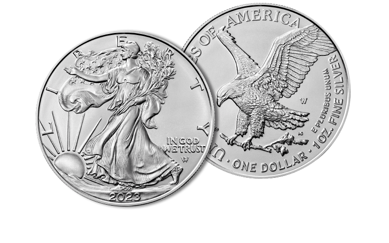 2023 American Eagle Silver Uncirculated Coin obverse and reverse