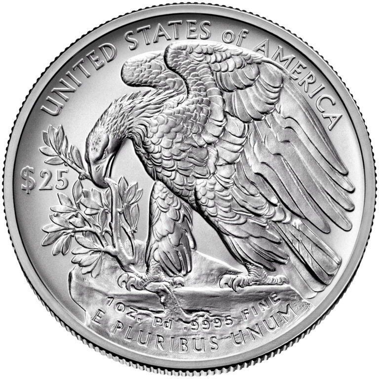 2023 American Eagle Palladium One Ounce Uncirculated Coin Reverse