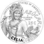 2024 American Women Quarters Coin Celia Cruz Line Art Reverse