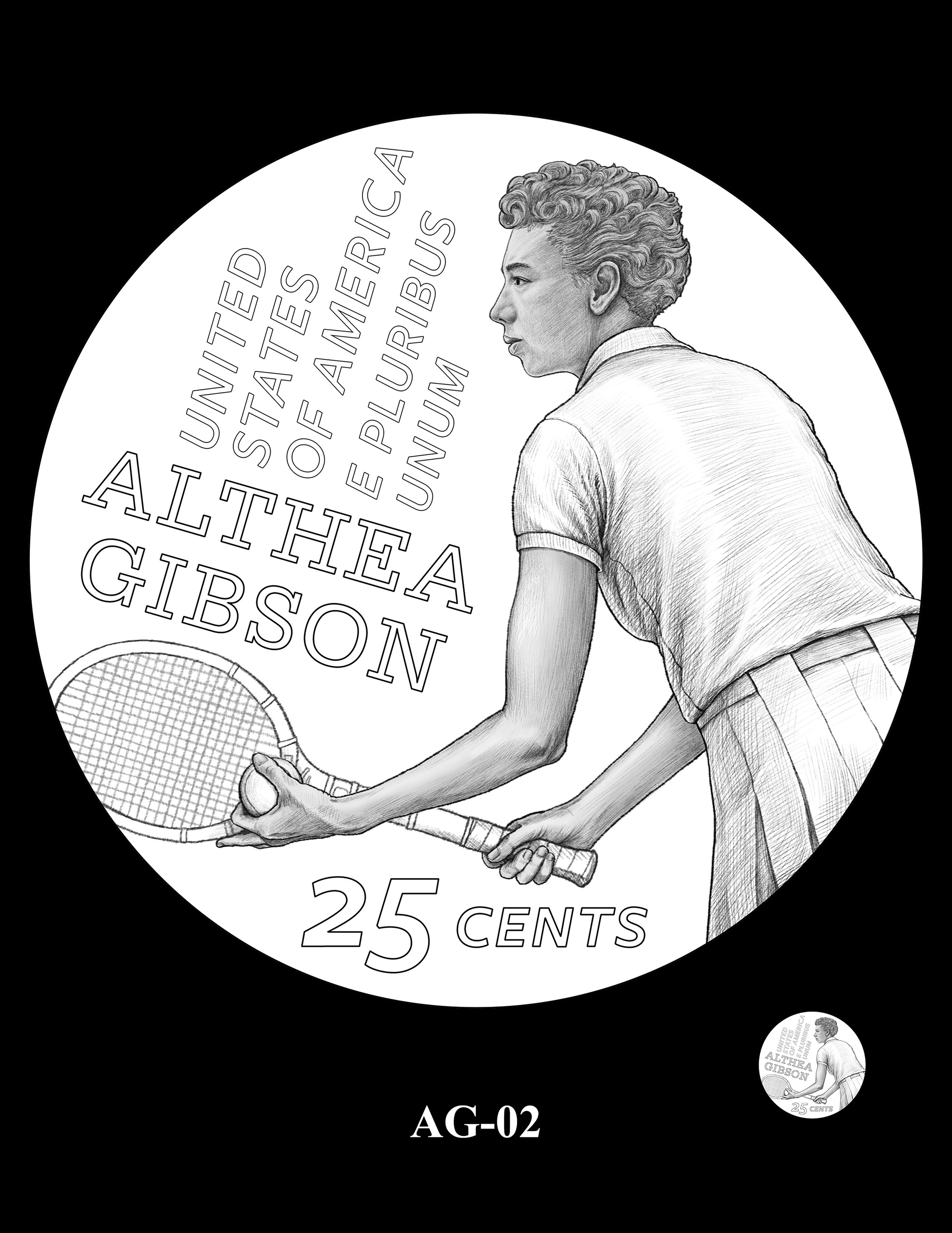 AG-02 -- 2025 American Women Quarters - Althea Gibson