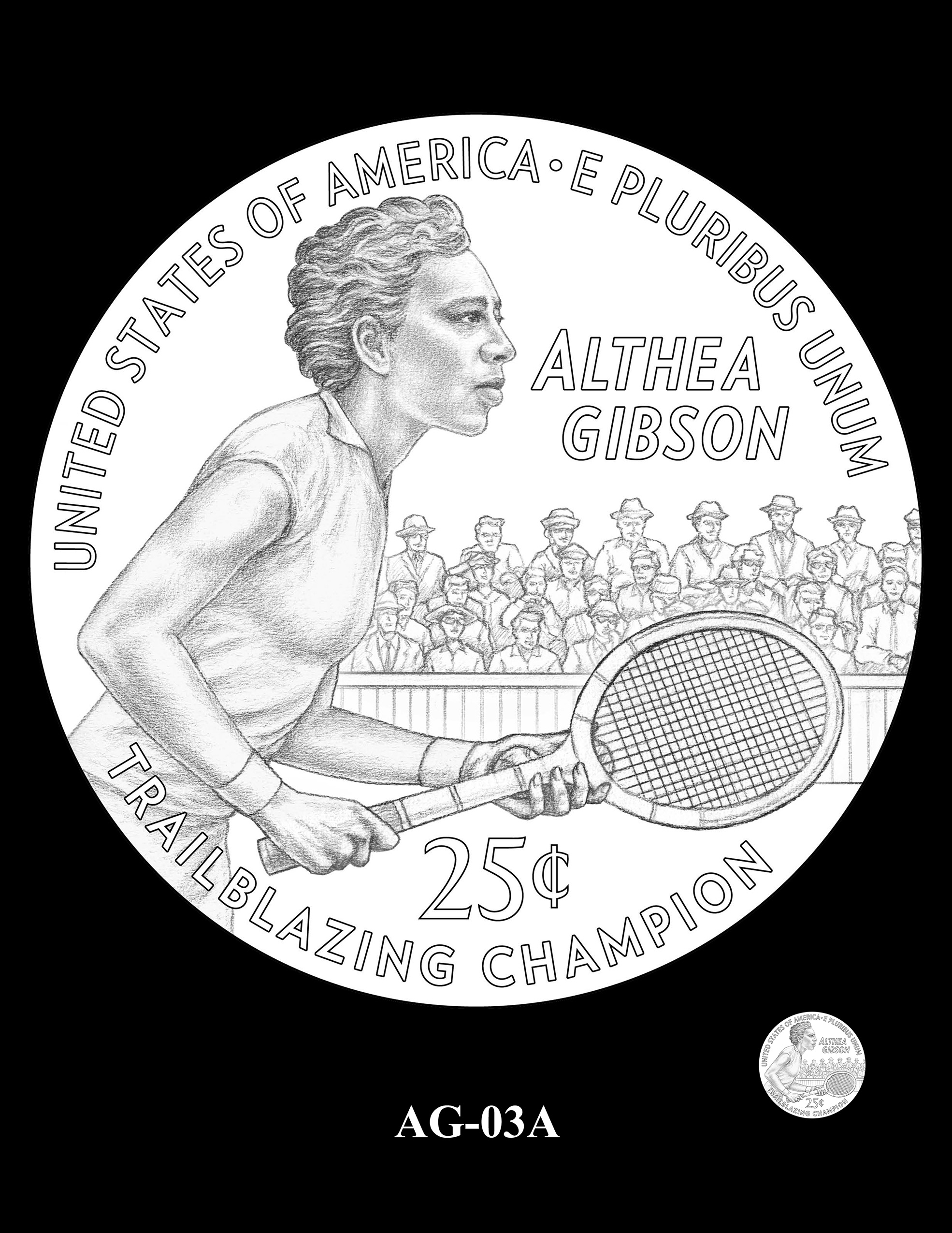 AG-3A -- 2025 American Women Quarters - Althea Gibson