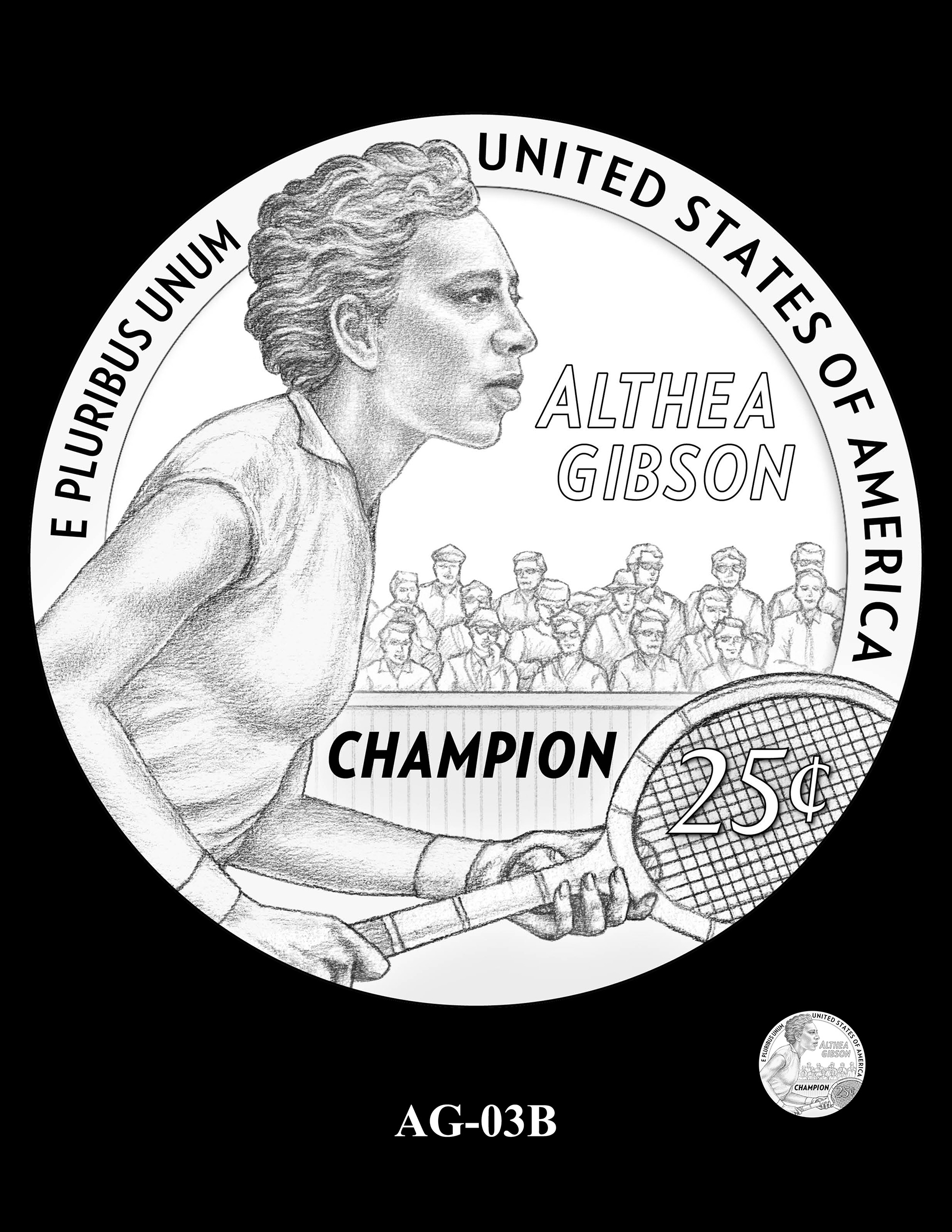AG-3B -- 2025 American Women Quarters - Althea Gibson