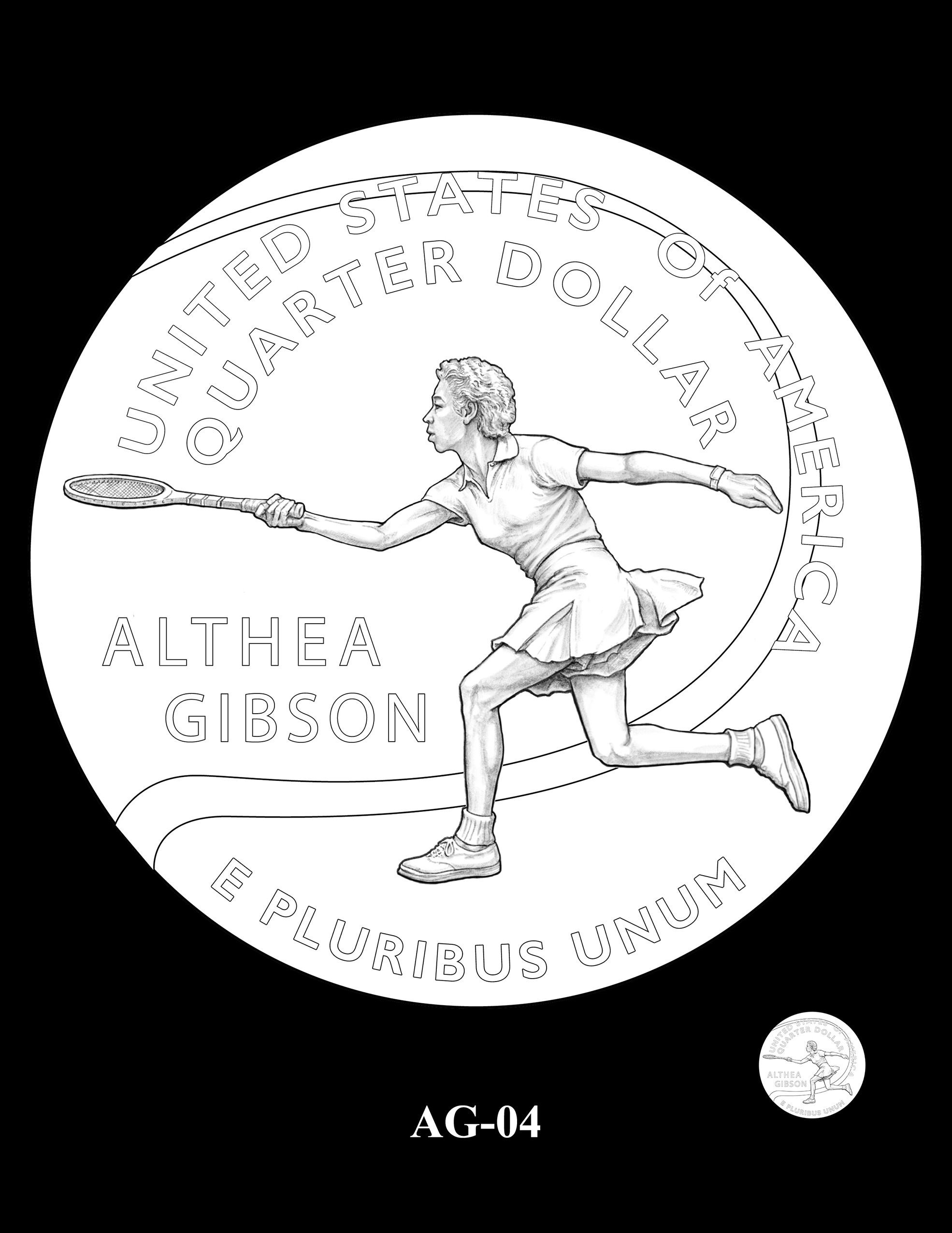 AG-04 -- 2025 American Women Quarters - Althea Gibson