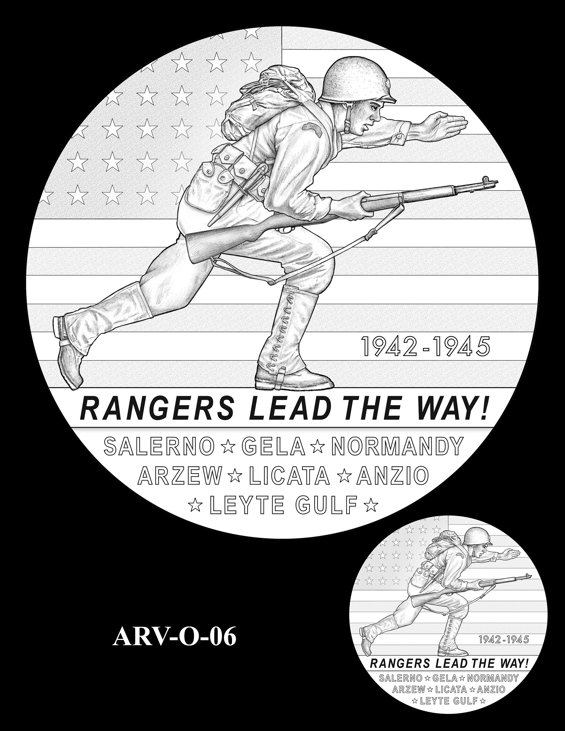 ARV-O-06 -- Army Ranger Veterans of WWII Congressional Gold Medal
