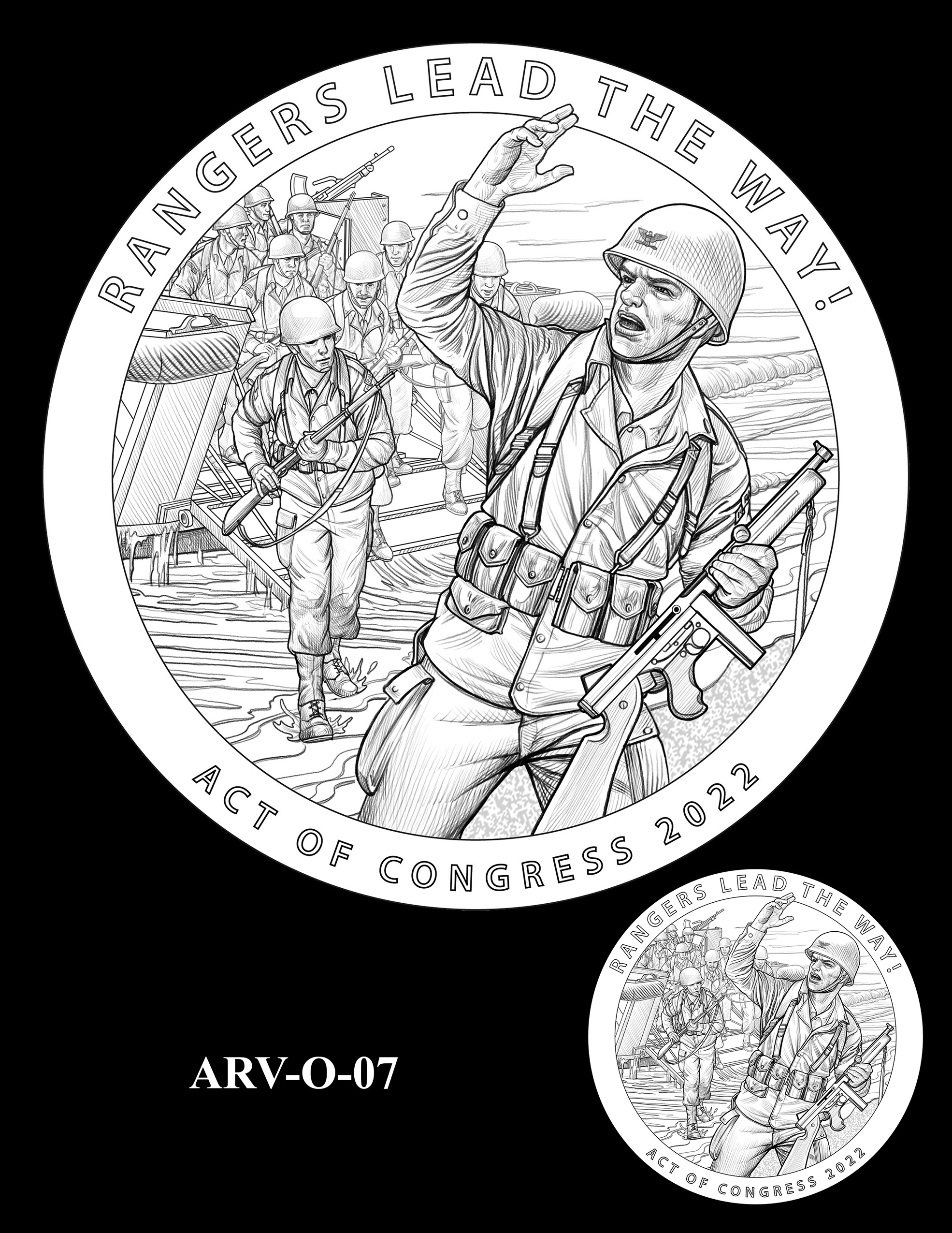 ARV-O-07 -- Army Ranger Veterans of WWII Congressional Gold Medal