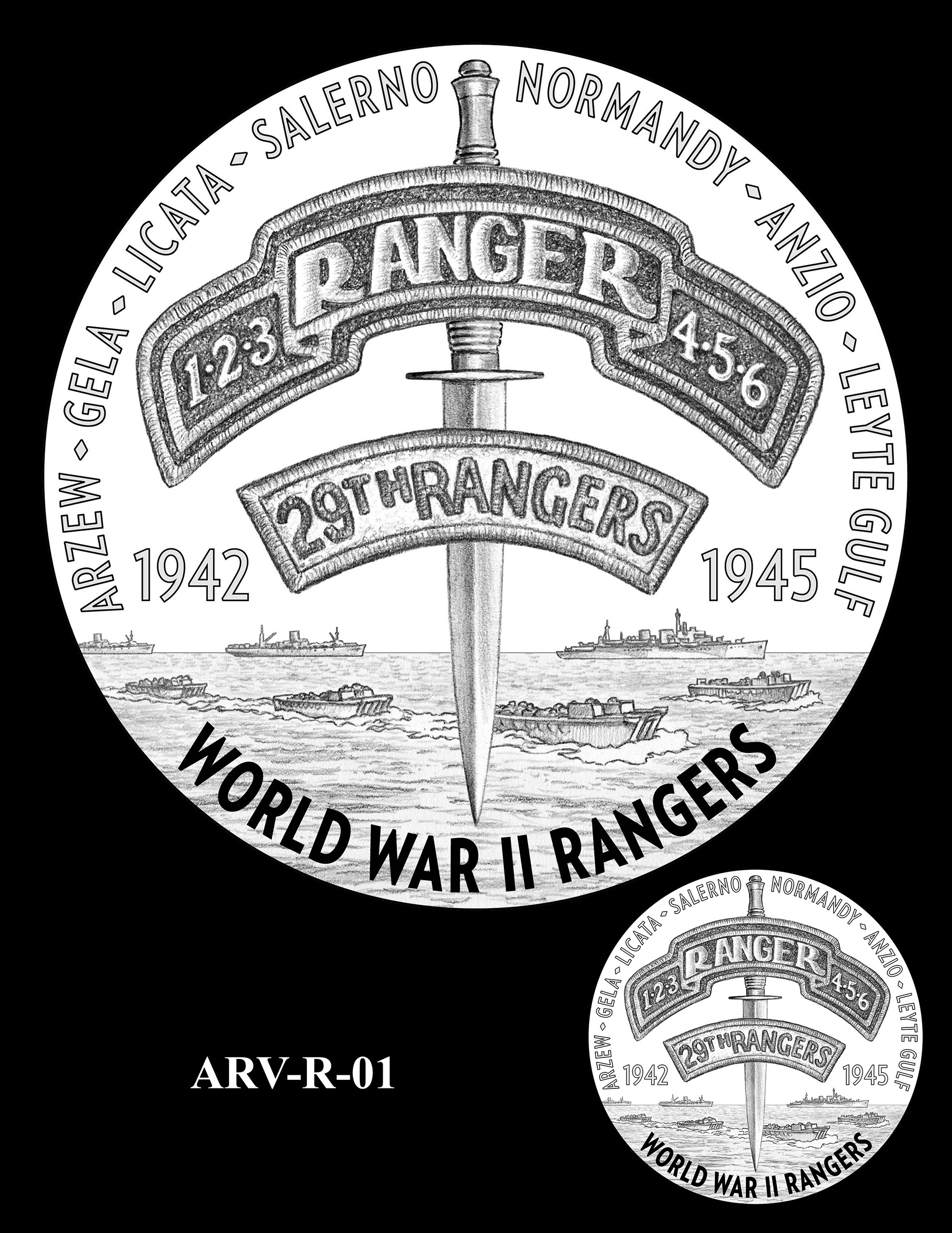 ARV-R-01 -- Army Ranger Veterans of WWII Congressional Gold Medal
