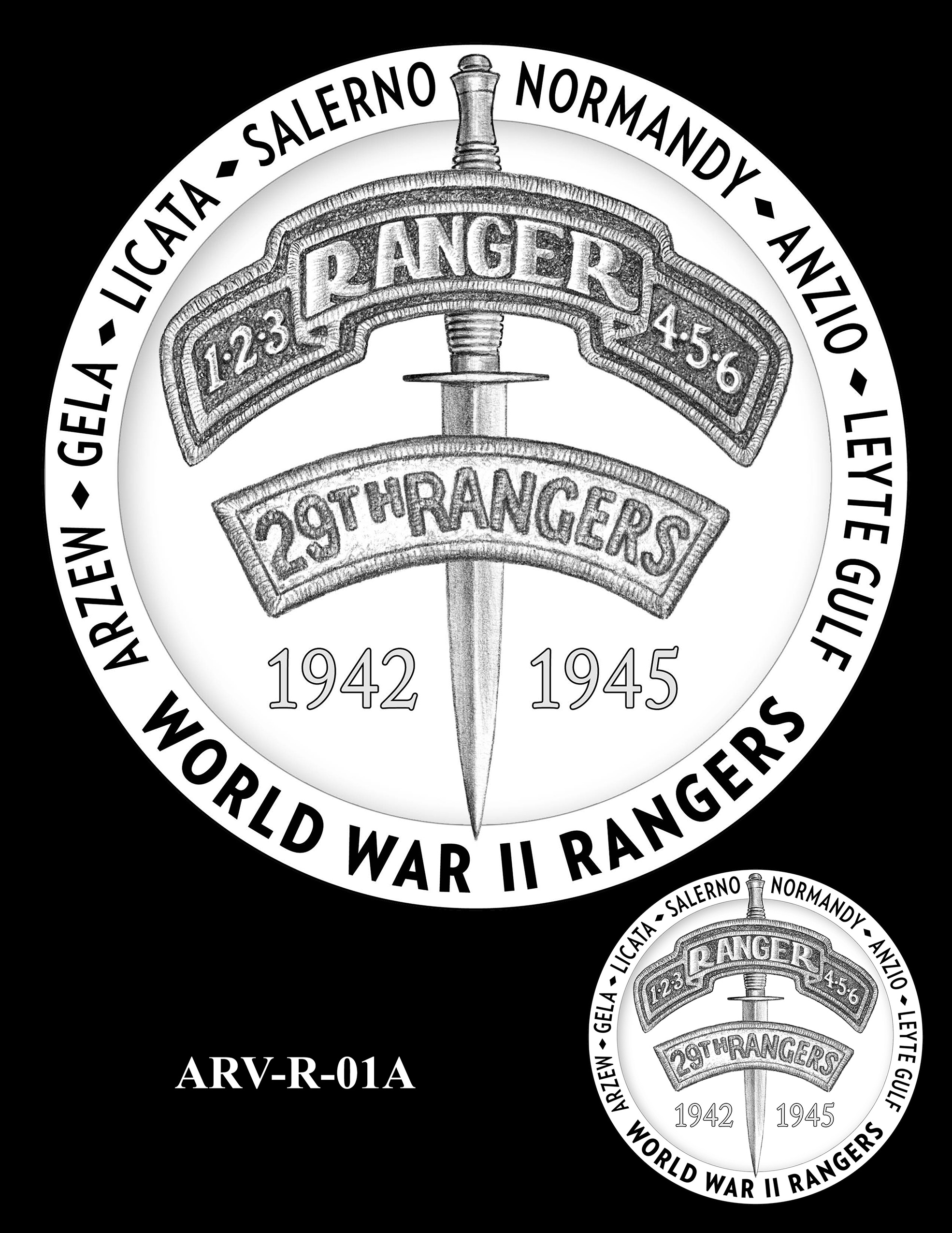 ARV-R-01A -- Army Ranger Veterans of WWII Congressional Gold Medal