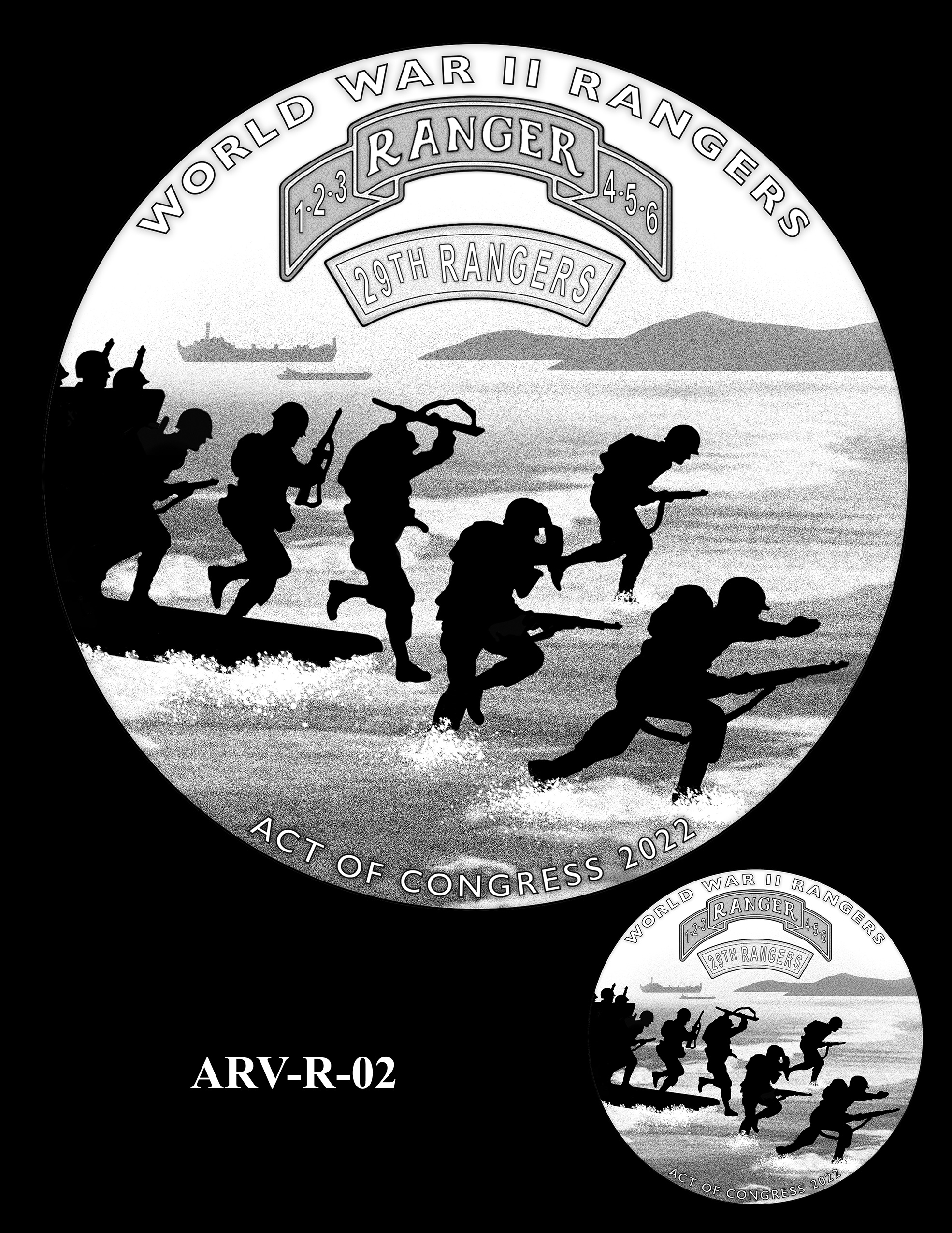 ARV-R-02 -- Army Ranger Veterans of WWII Congressional Gold Medal