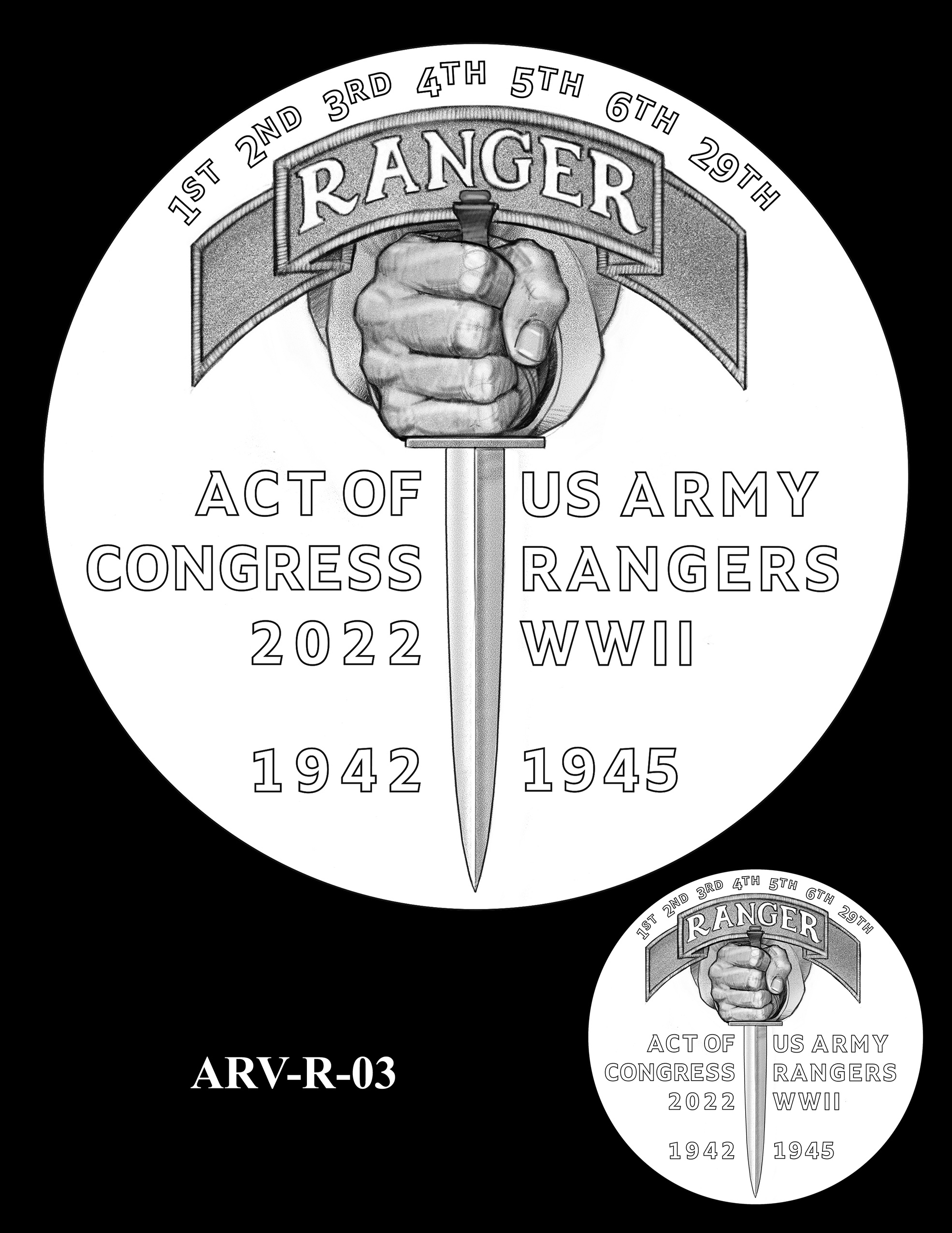 ARV-R-03 -- Army Ranger Veterans of WWII Congressional Gold Medal