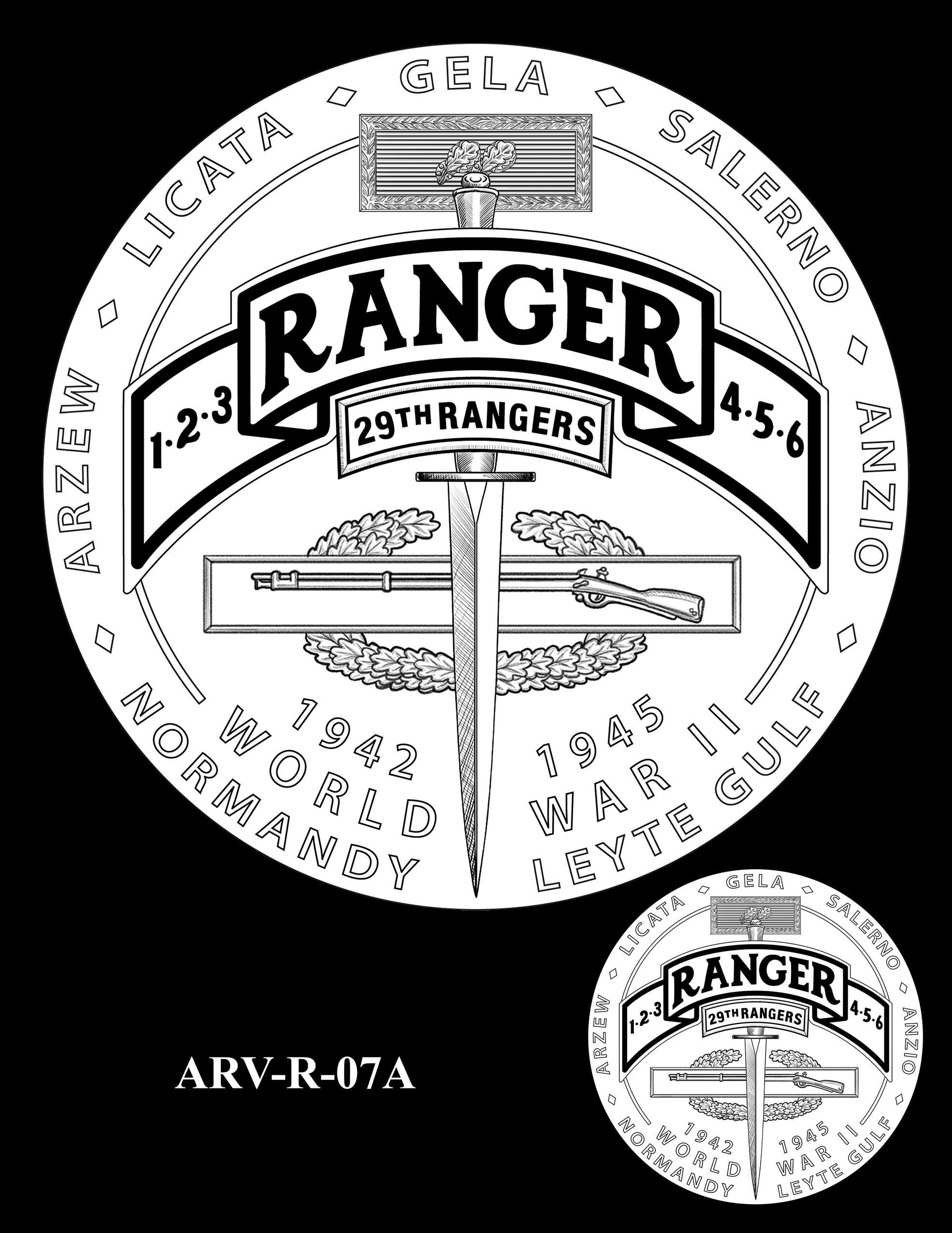 ARV-R-07A -- Army Ranger Veterans of WWII Congressional Gold Medal