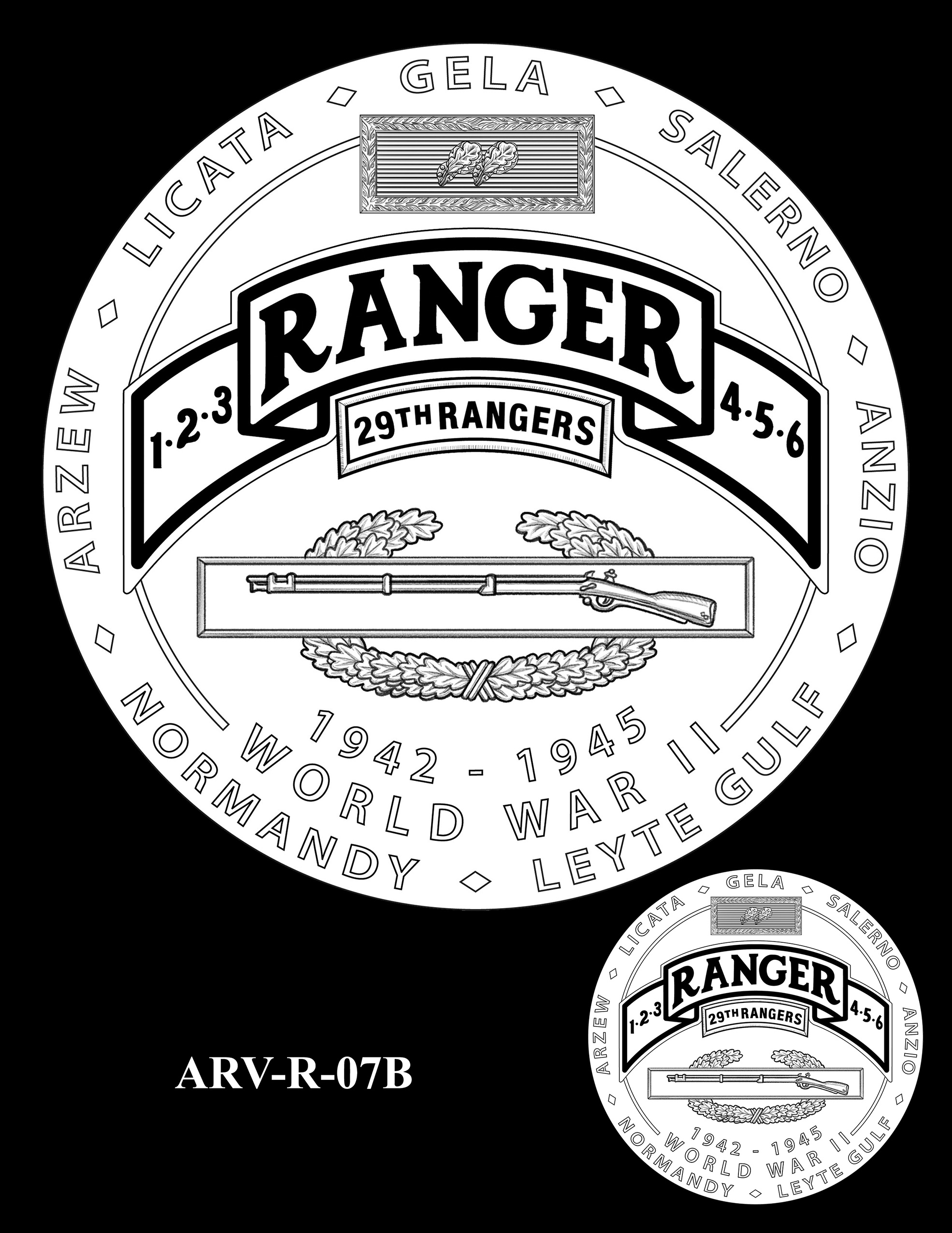 ARV-R-07B -- Army Ranger Veterans of WWII Congressional Gold Medal