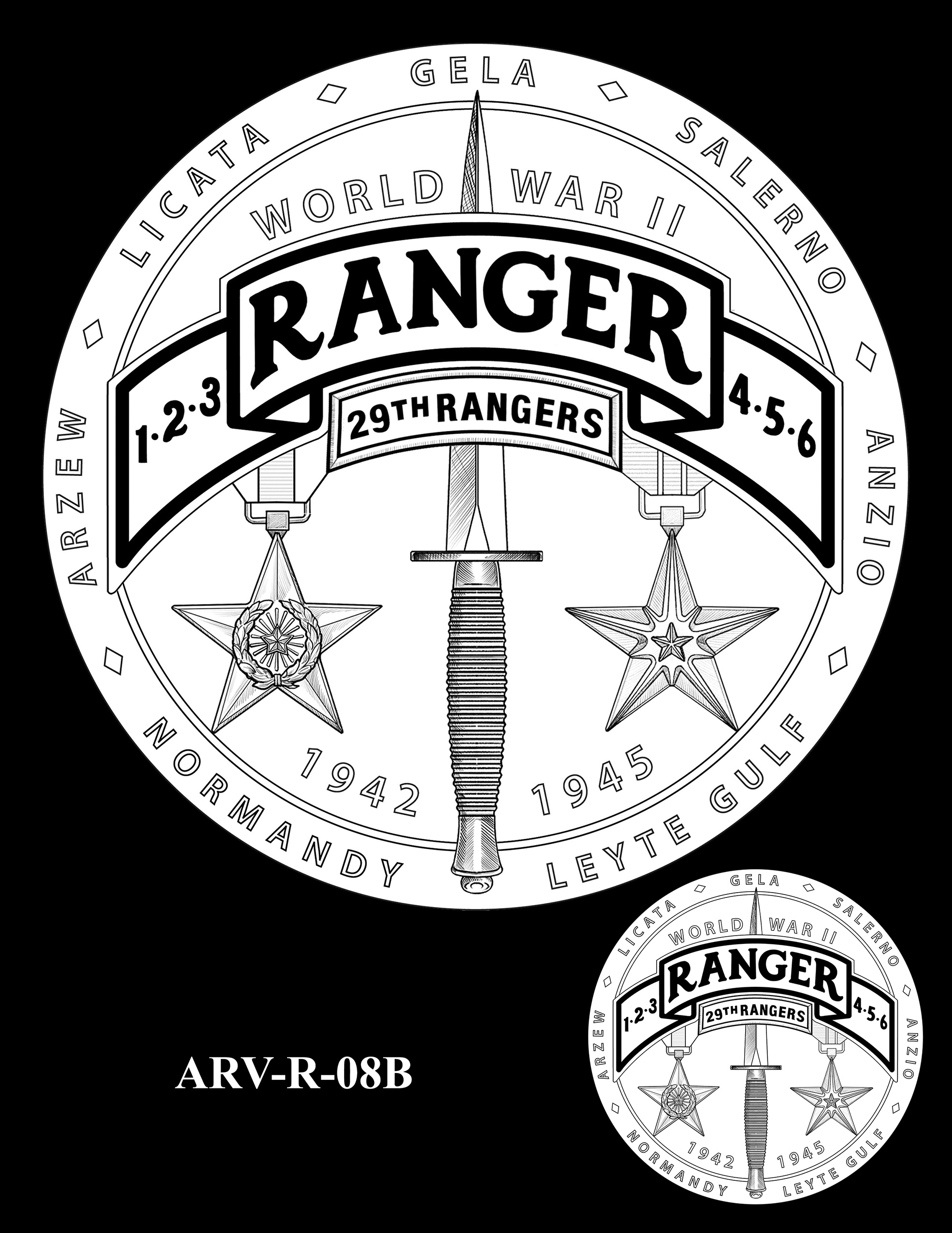 ARV-R-08B -- Army Ranger Veterans of WWII Congressional Gold Medal