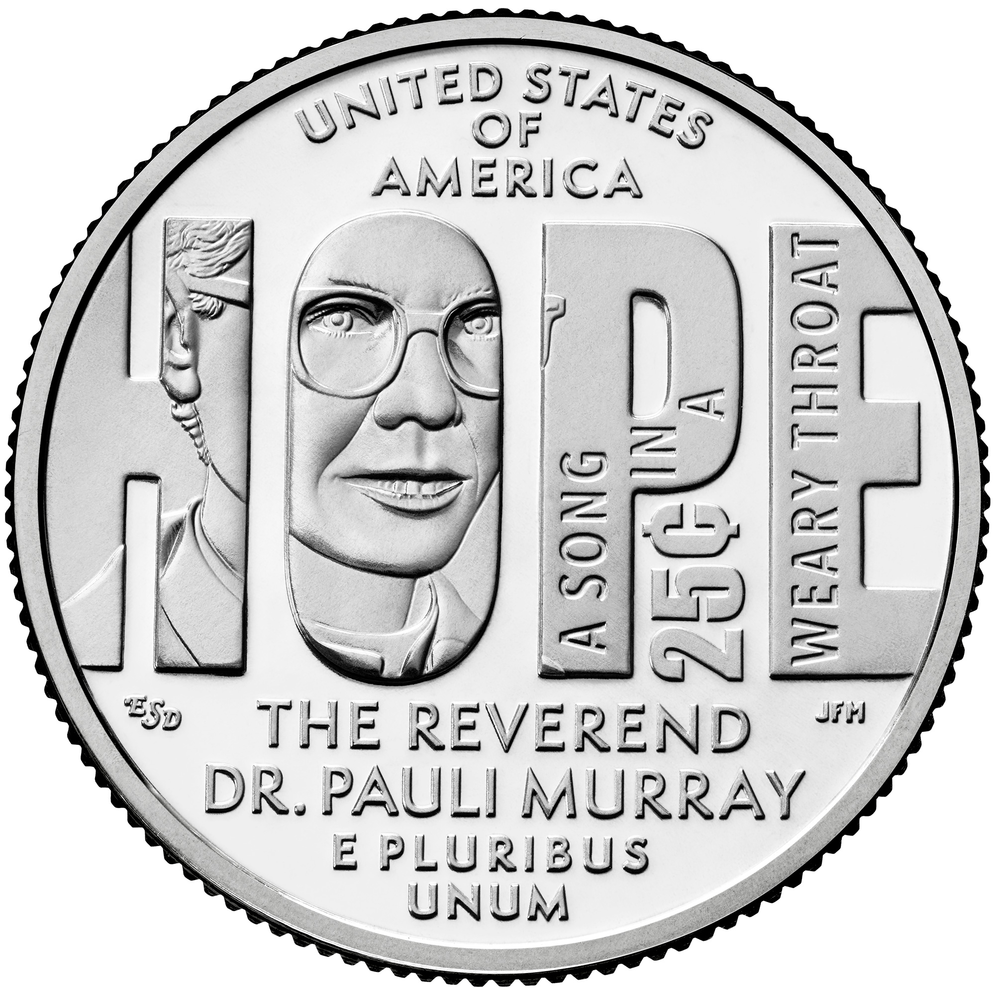 2024 American Women Quarters Coin Rev. Dr. Pauli Murray Uncirculated Reverse