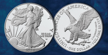 2024 American Eagle Silver Proof Coin obverse and reverse