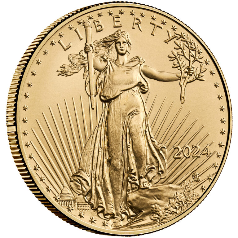 2024 American Eagle Gold One Ounce Bullion Coin Obverse Angle
