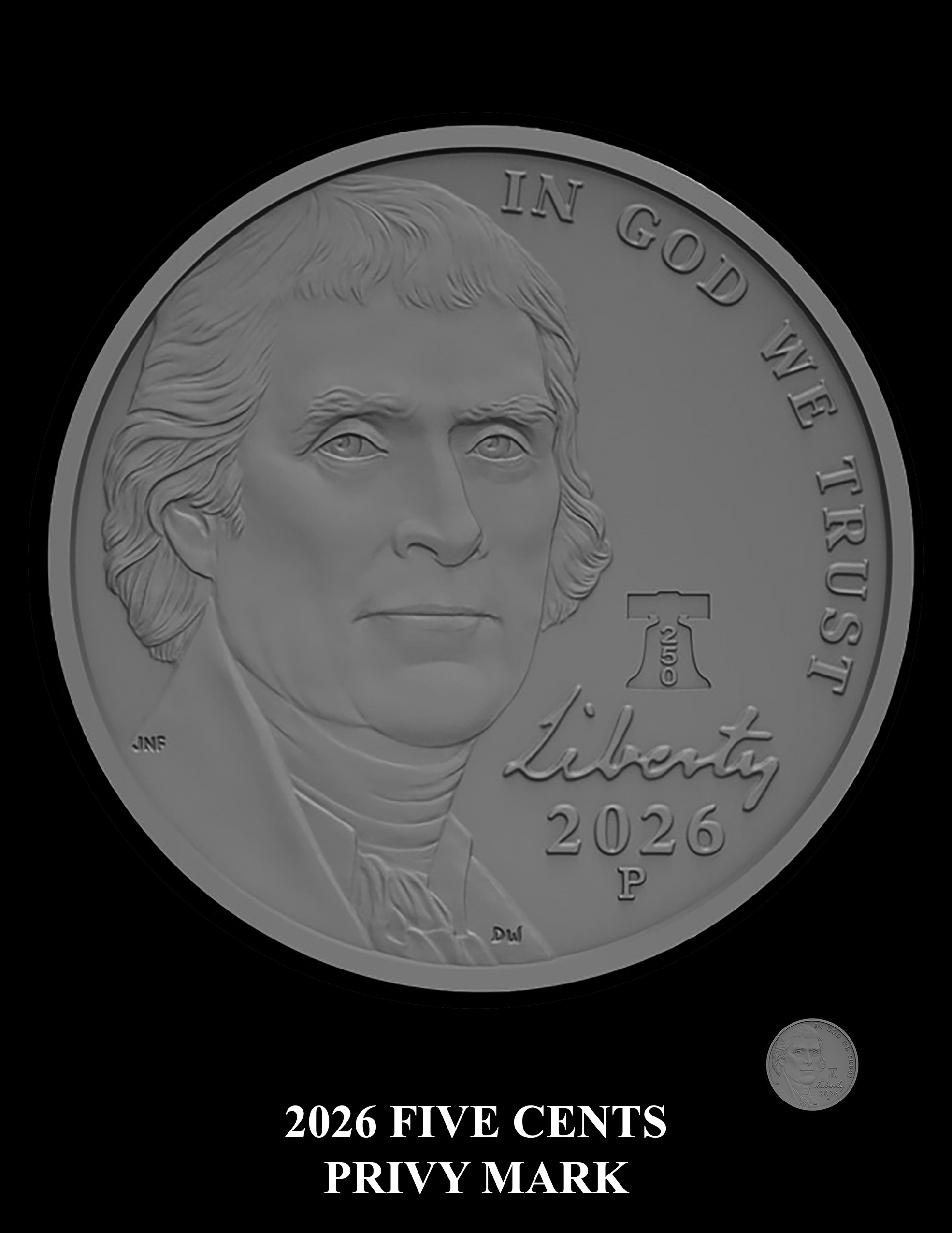 SEMIQ - Nickel - Privy -- 2026 Semiquincentennial Circulating Coins