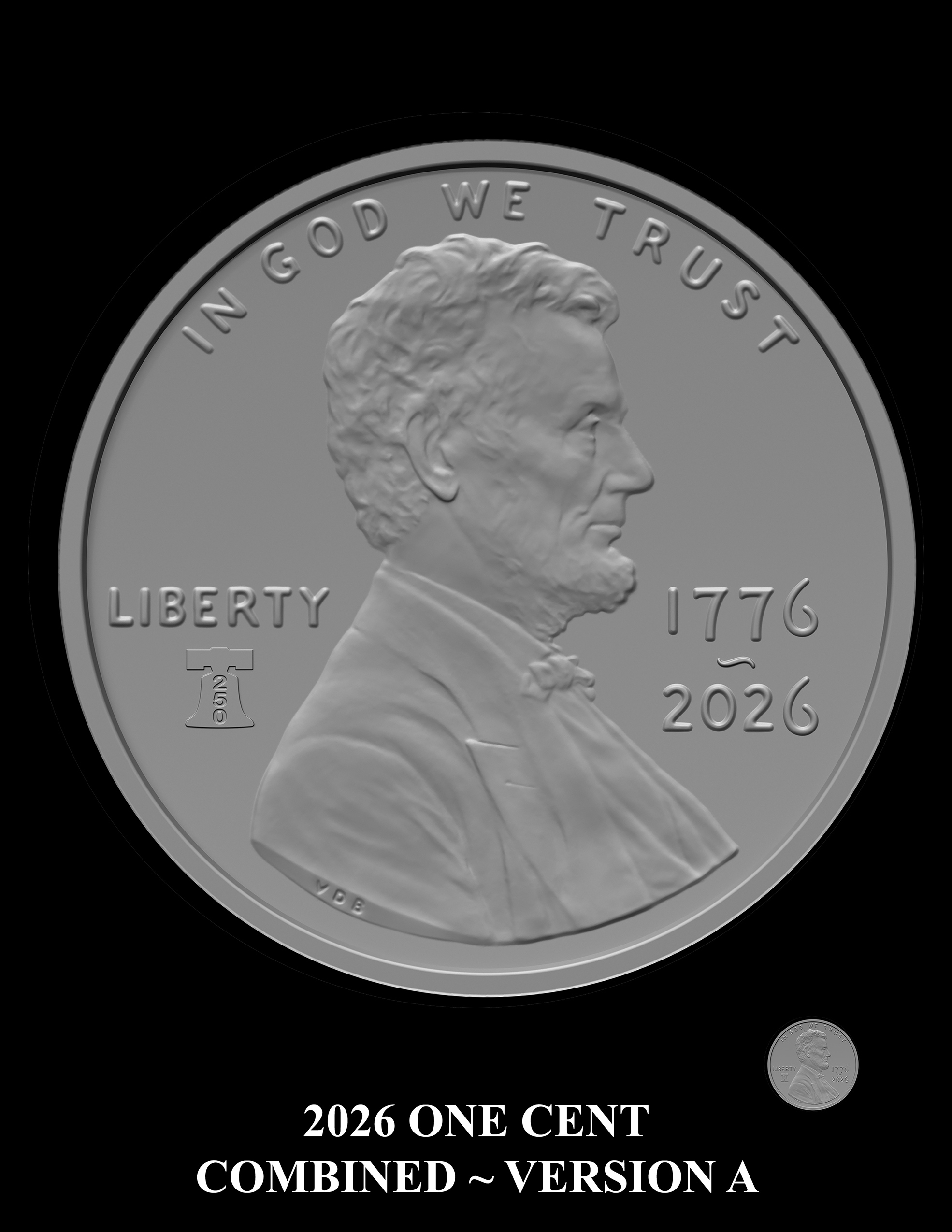 SEMIQ - Penny - Combined Version A -- 2026 Semiquincentennial Circulating Coins