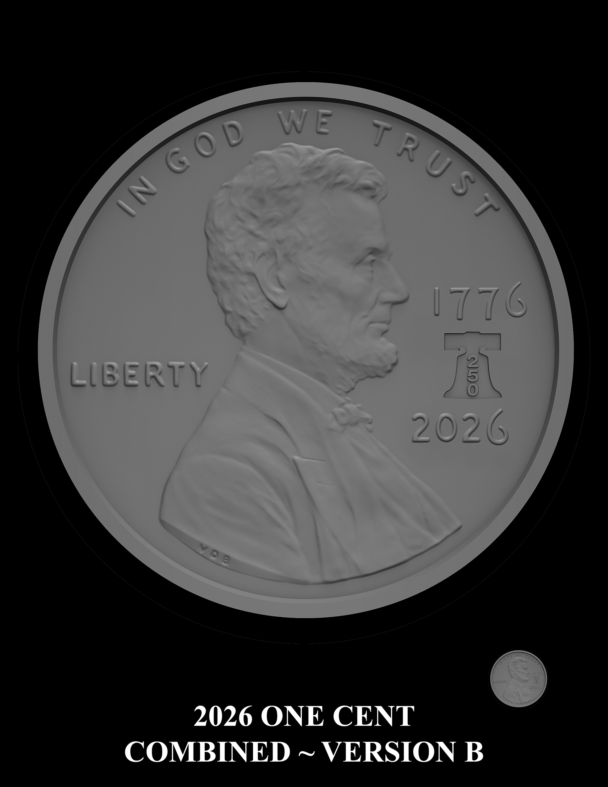 SEMIQ - Penny - Combined Version B -- 2026 Semiquincentennial Circulating Coins