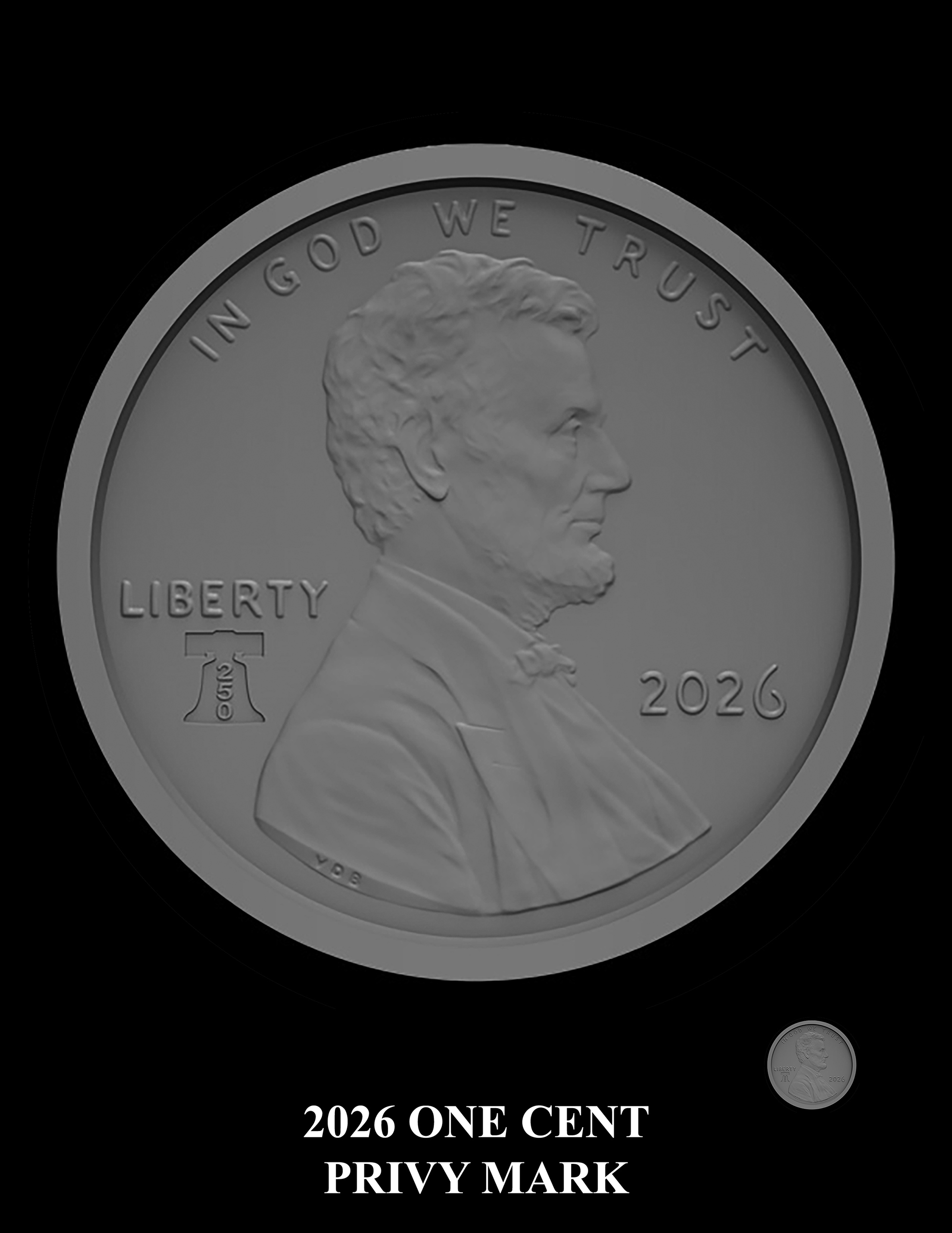 SEMIQ - Penny - Privy -- 2026 Semiquincentennial Circulating Coins