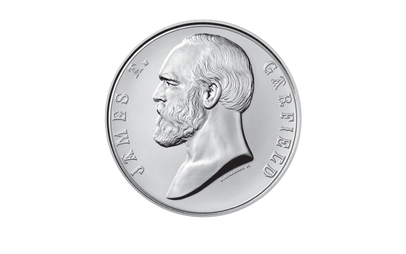 James Garfield Presidential Silver Medal obverse
