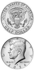 2024 Kennedy Half Dollar reverse and obverse