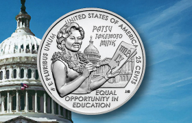 Patsy Takemoto Mink quarter reverse with Capitol dome