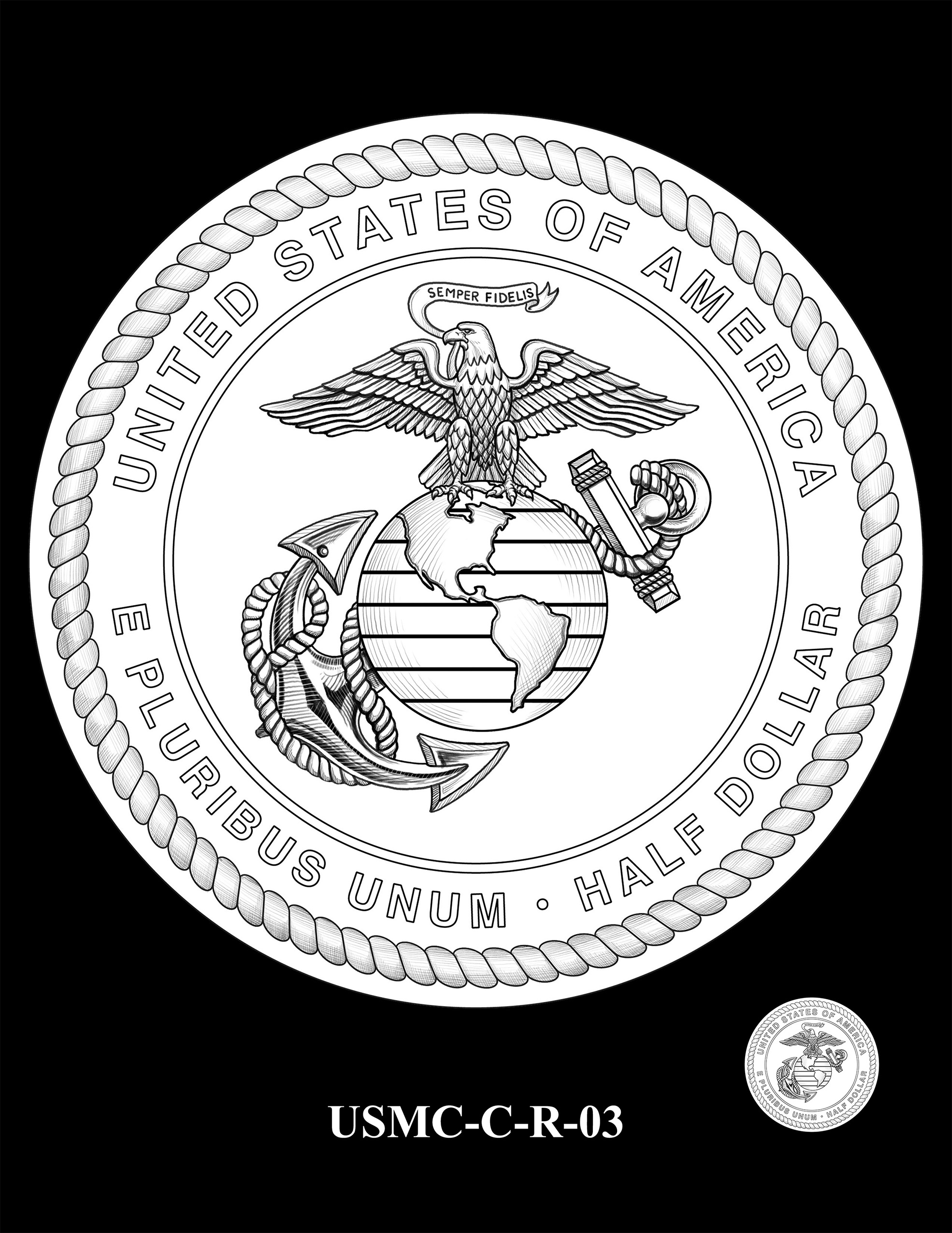 USMC-C-R-03 -- 250th Anniversary of the United States Marine Corps - Clad