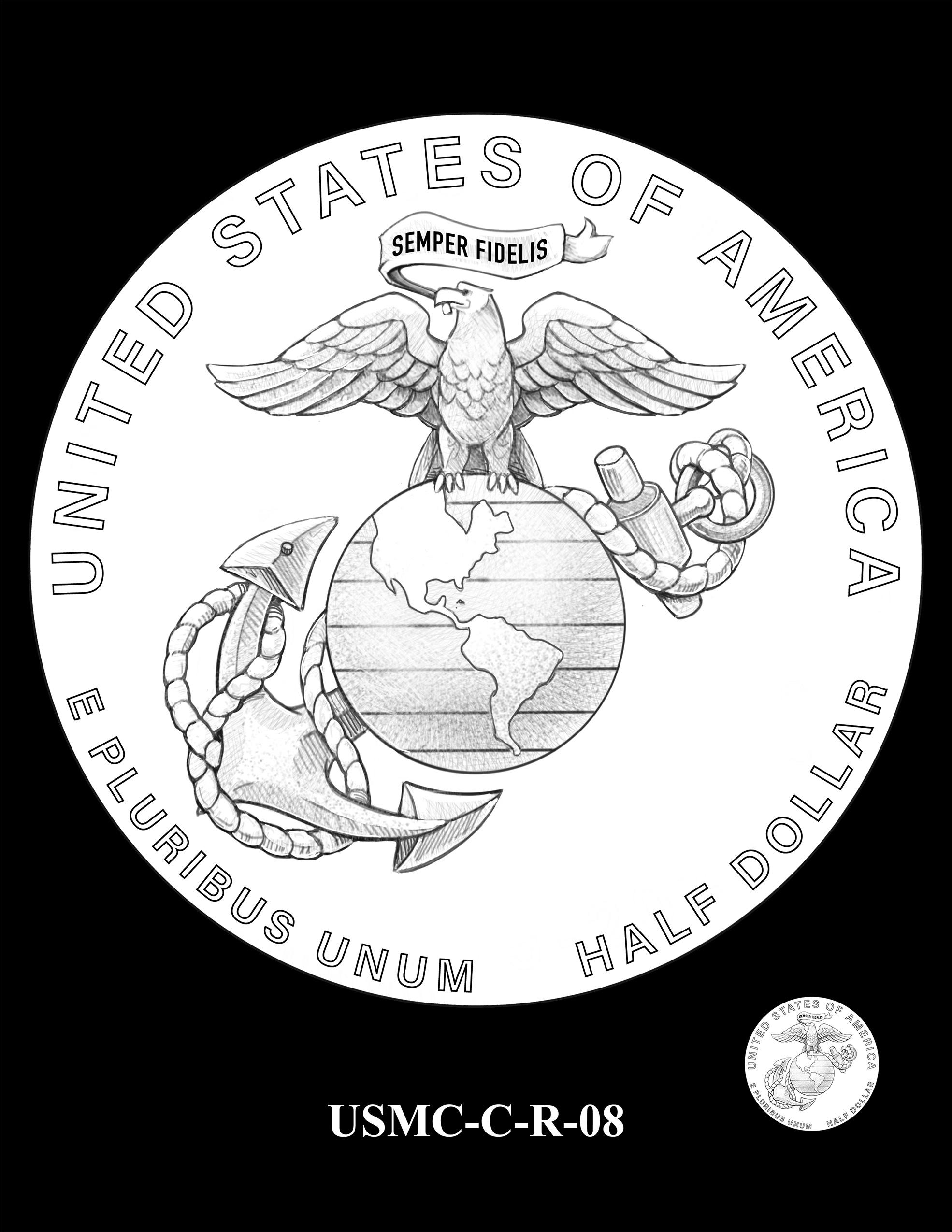 USMC-C-R-08 -- 250th Anniversary of the United States Marine Corps - Clad