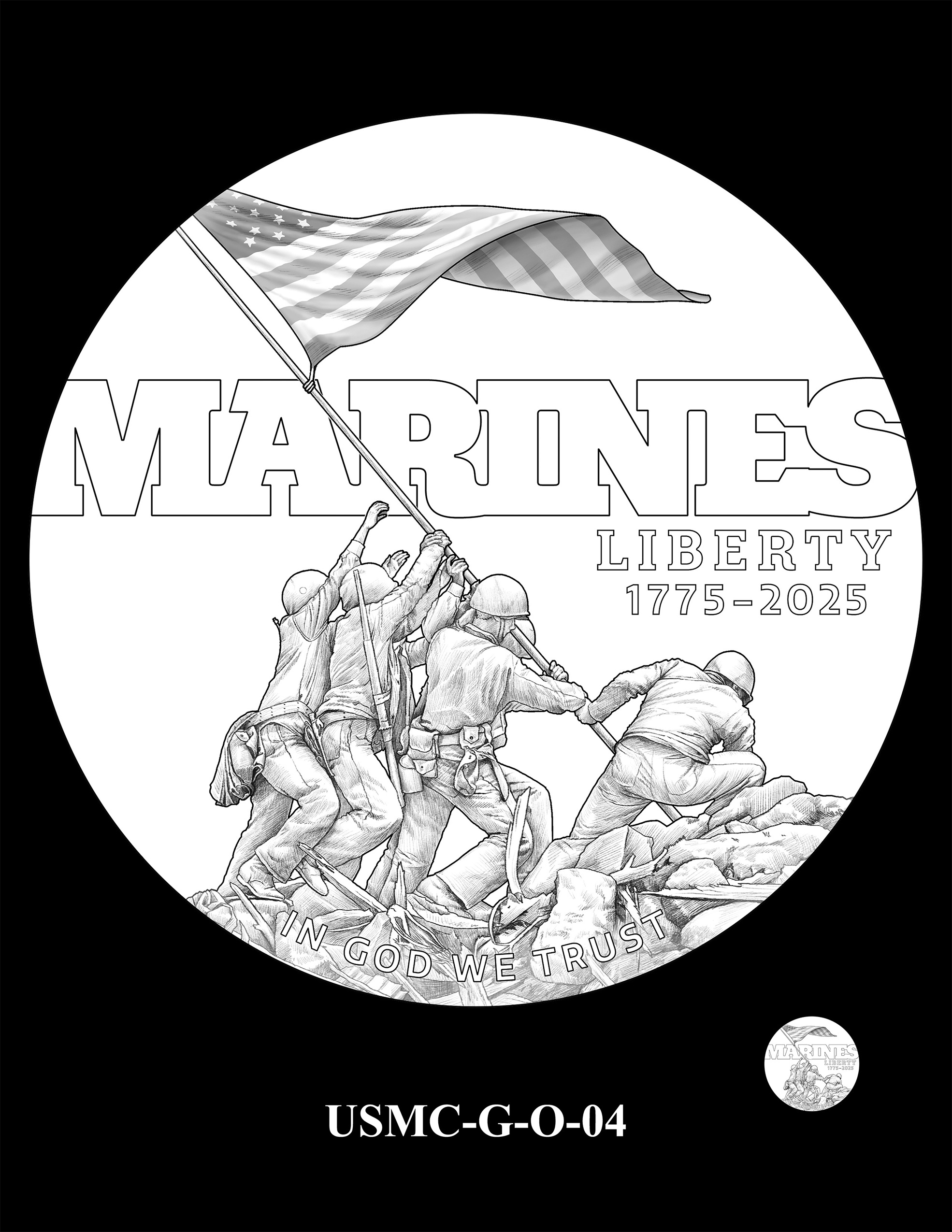 USMC-G-O-04 -- 250th Anniversary of the United States Marine Corps - Gold