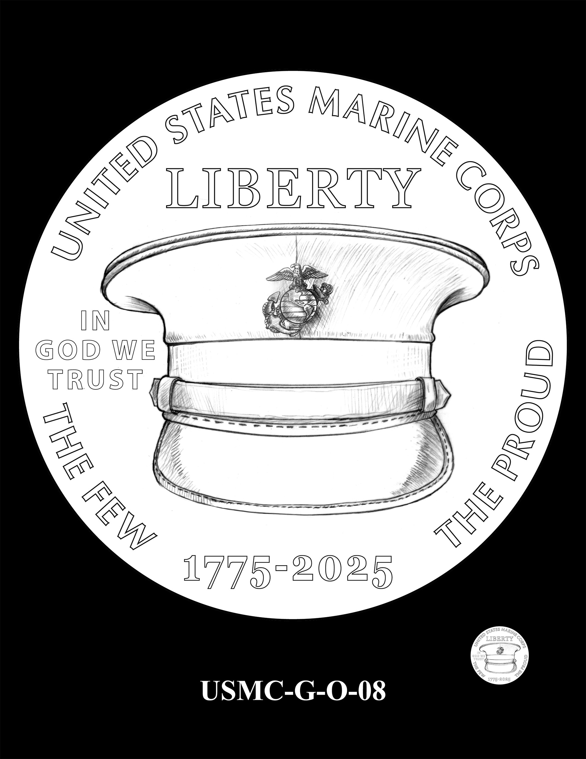 USMC-G-O-08 -- 250th Anniversary of the United States Marine Corps - Gold