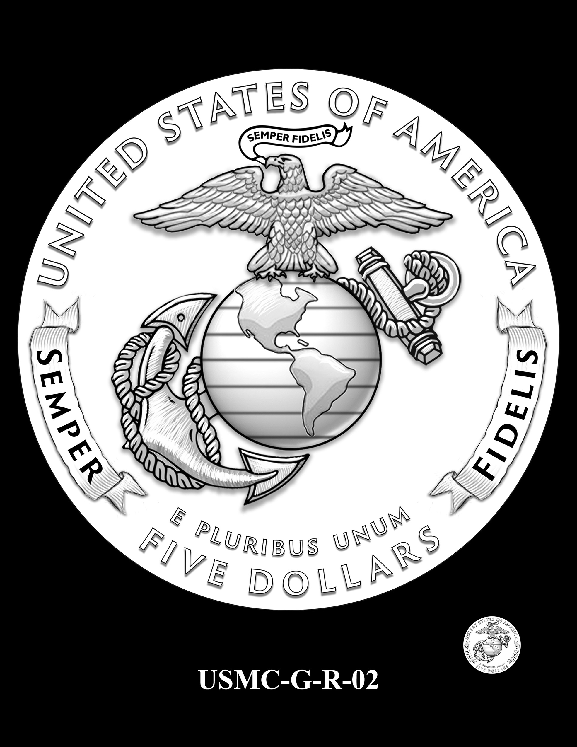 USMC-G-R-02 -- 250th Anniversary of the United States Marine Corps - Gold